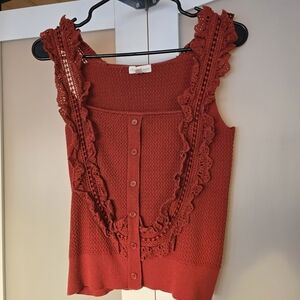 Women's Flint & Moss Lace Trim Sweater Knit Vest